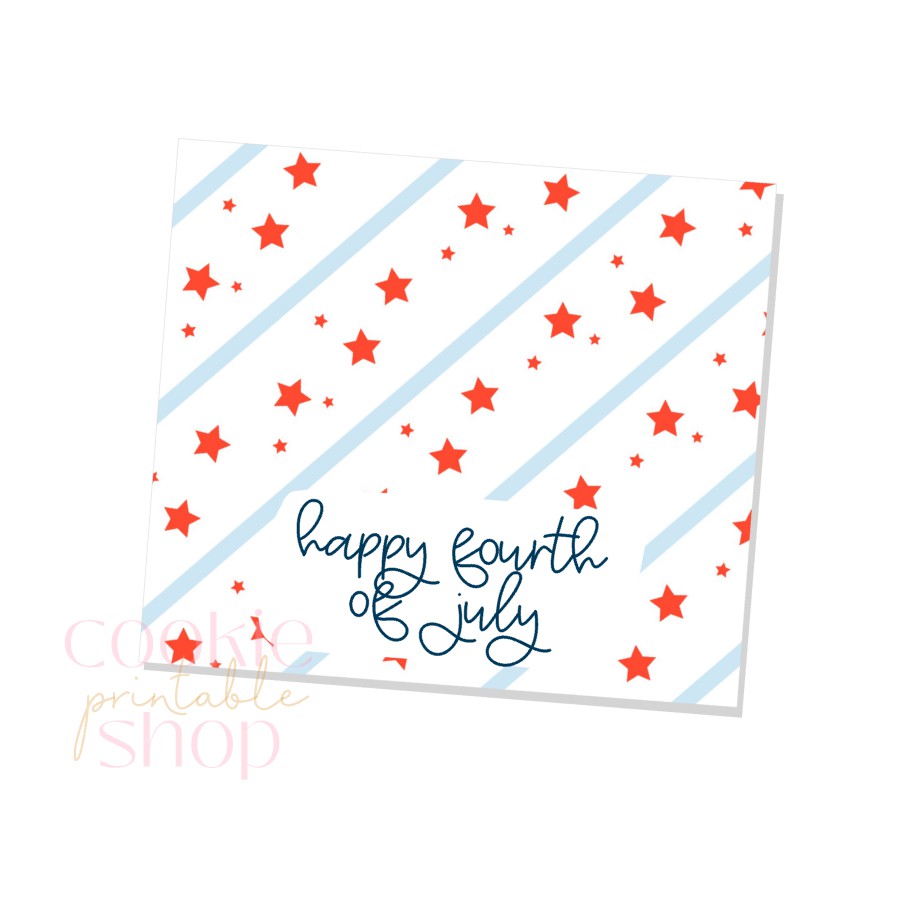 happy fourth of july bag topper - digital download