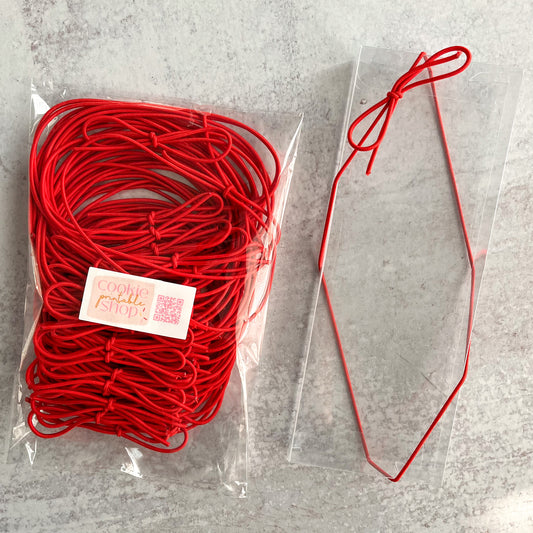 red 14" stretch loops - set of 50