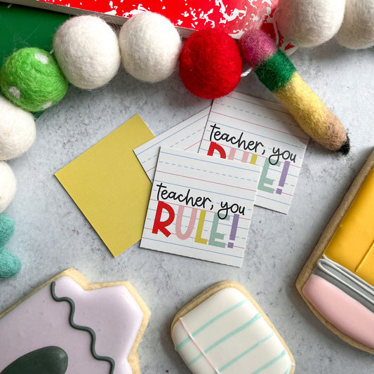 teacher, you rule square tags - pack of 24