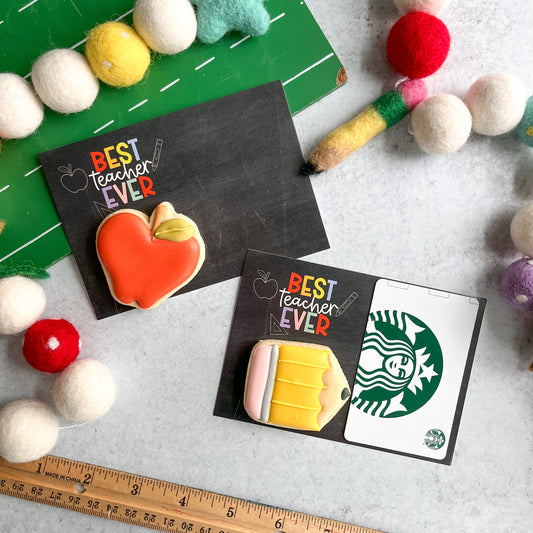 best teacher ever 5x3.5" cookie cards - pack of 24