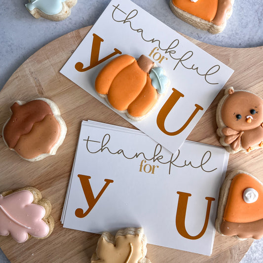 thankful for you 5x3.5" cookie cards - pack of 25