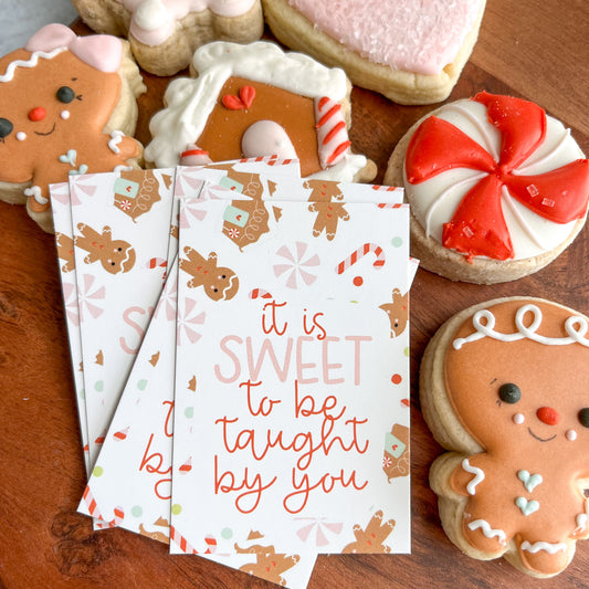 it is sweet to be taught by you rectangle tag  - pack of 24 preprinted tags