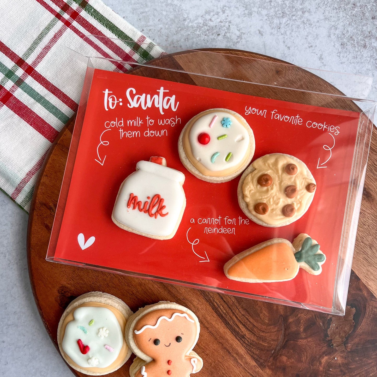 santa cookies 5x7 box backer - digital download