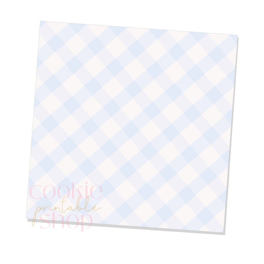 baby blue gingham box backers for multiple sizes - digital download