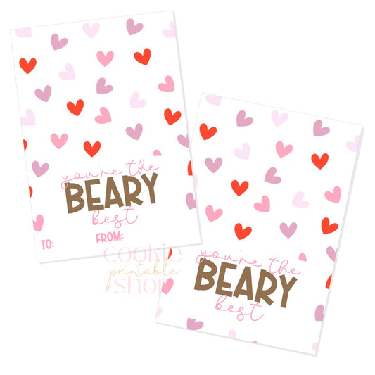 you're the beary best cookie card - digital download