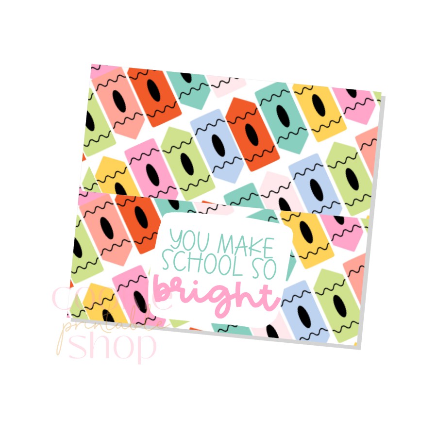 you make school so bright bag topper - digital download