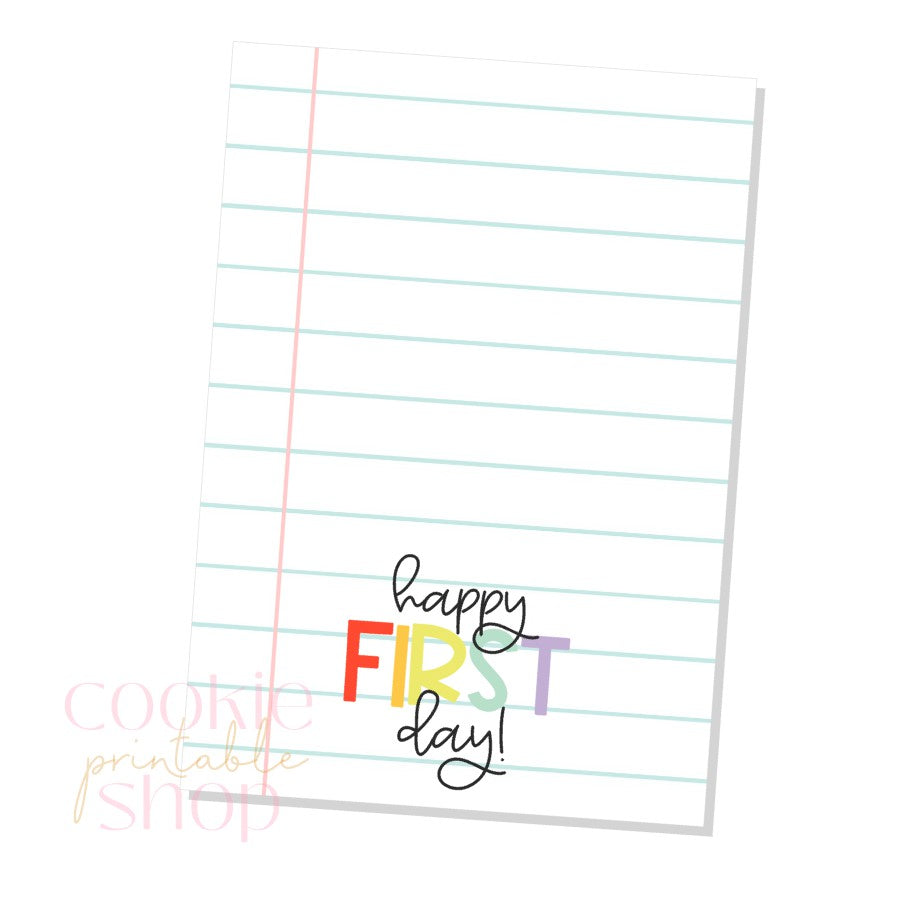 happy first day cookie card - digital download