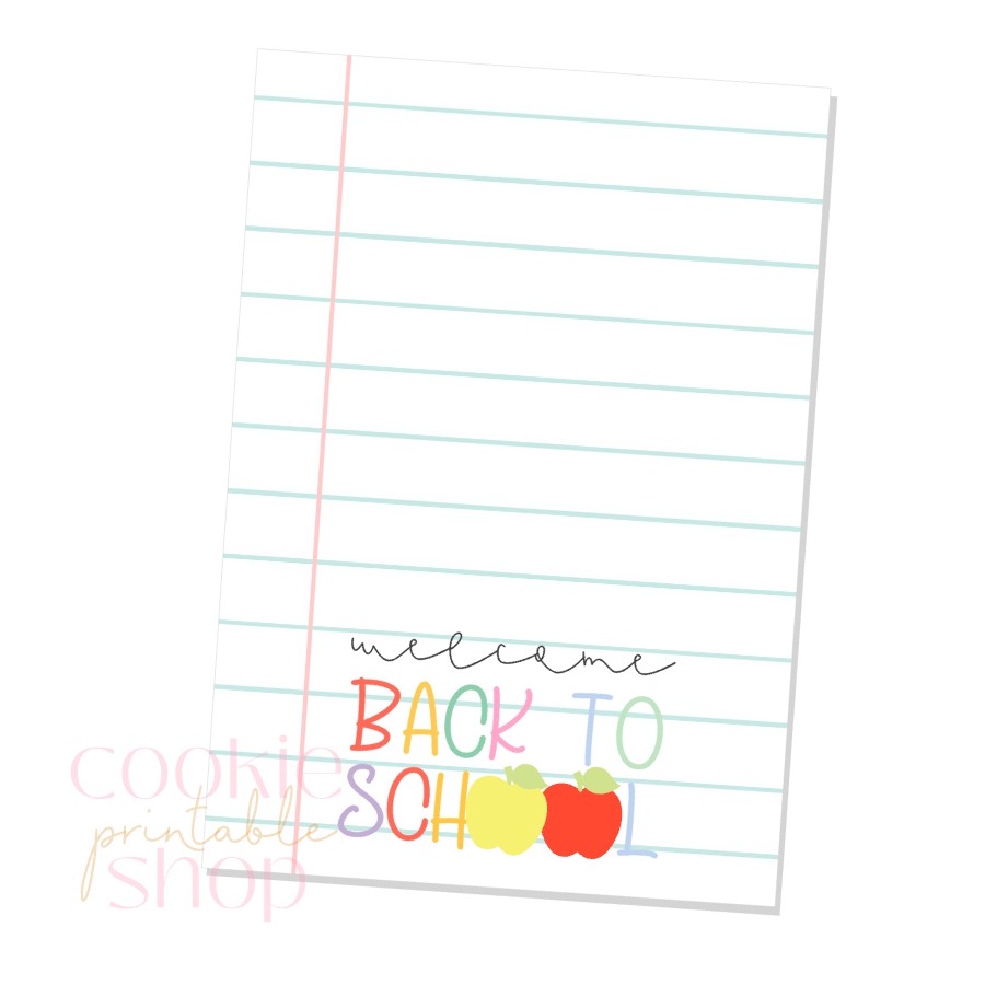 welcome back to school cookie card - digital download