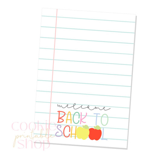welcome back to school cookie card - digital download