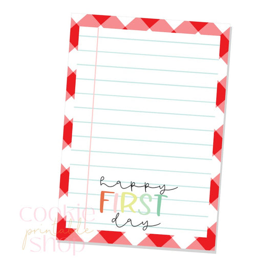 happy first day cookie card - digital download