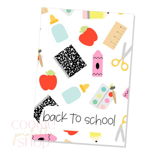 back to school cookie card - digital download