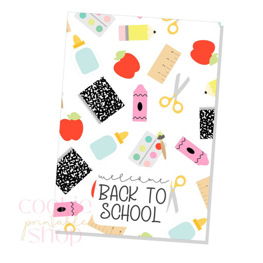 welcome back to school cookie card - digital download