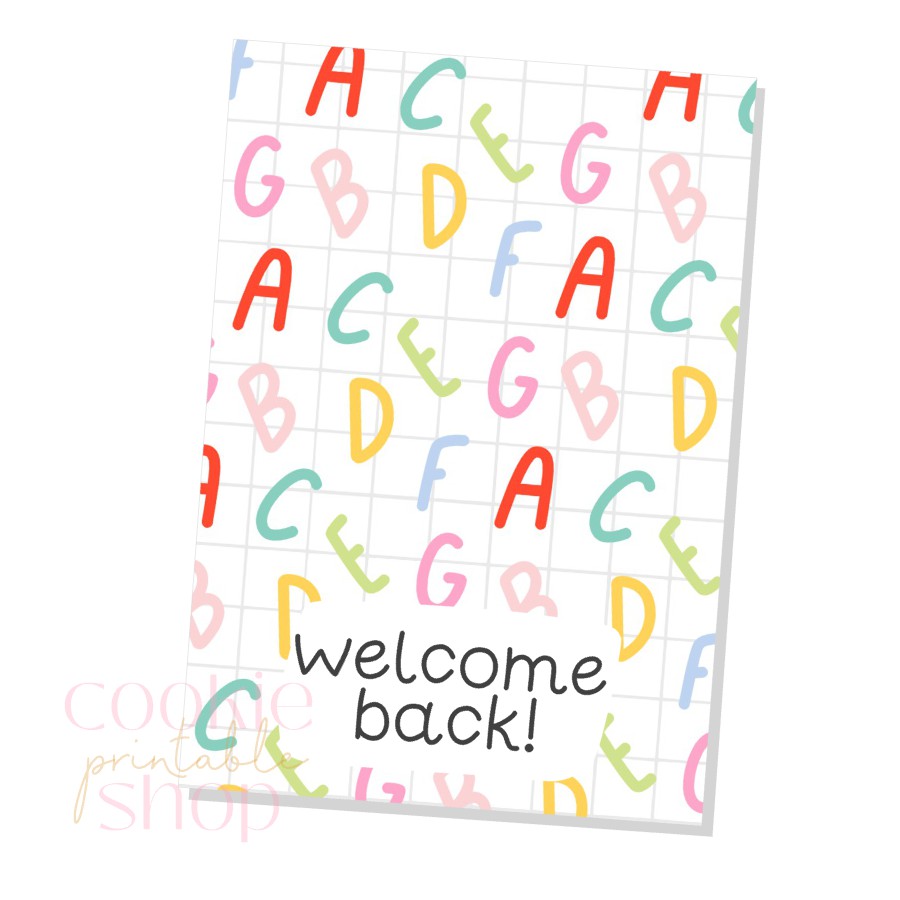 welcome back to school cookie card - digital download