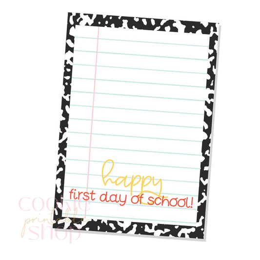 happy first day of school cookie card - digital download