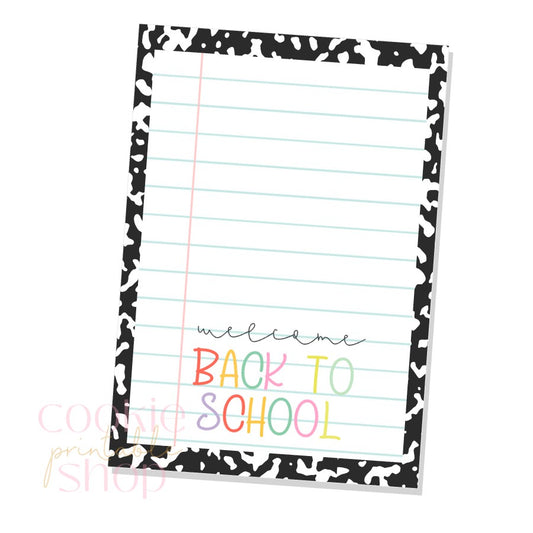 welcome back to school cookie card - digital download