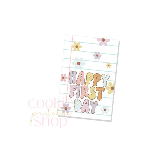 happy first day rectangle tag - digital download