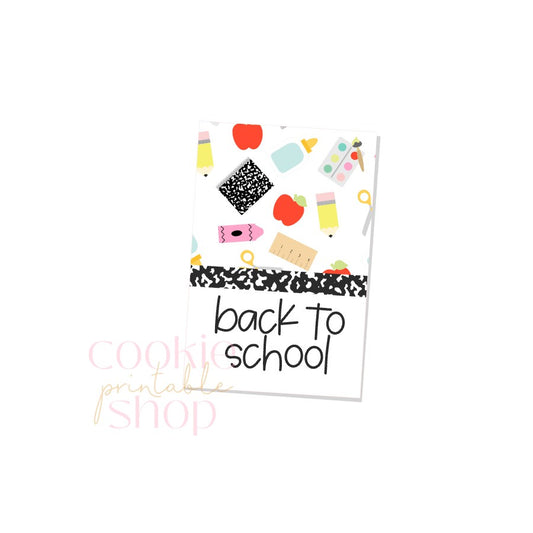 back to school rectangle tag - digital download