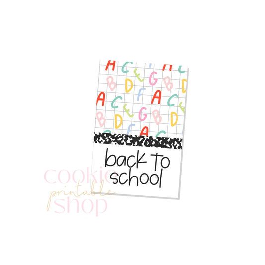 back to school rectangle tag - digital download