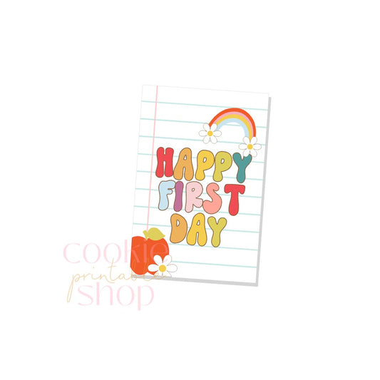 happy first day rectangle tag - digital download