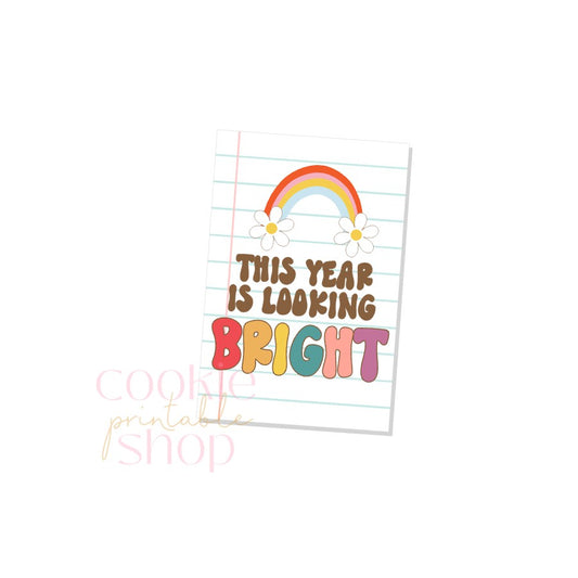 this year is looking bright rectangle tag - digital download