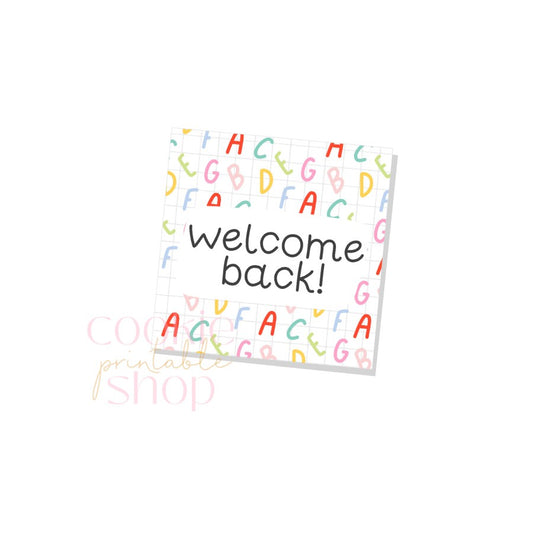 welcome back to school tag - digital download