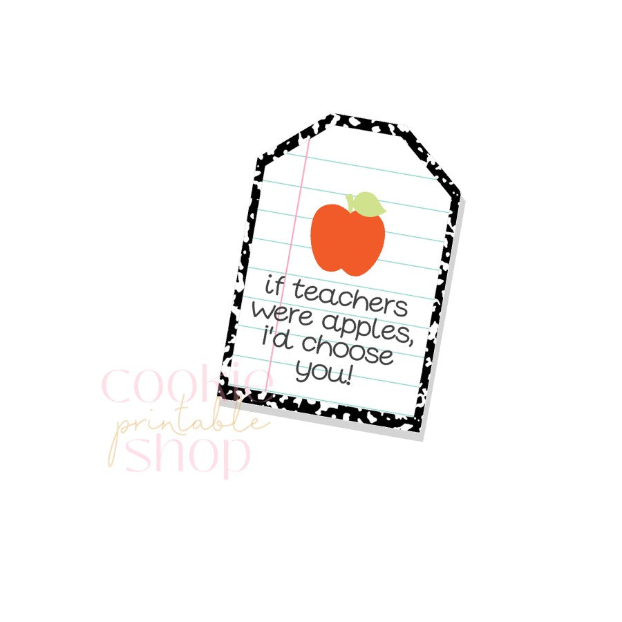 if teachers were apples, I'd pick you tag - digital download