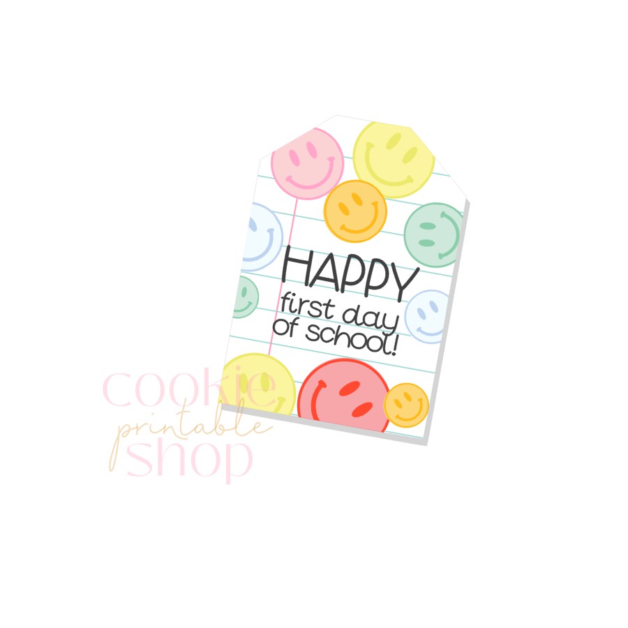 happy first day of school tag - digital download