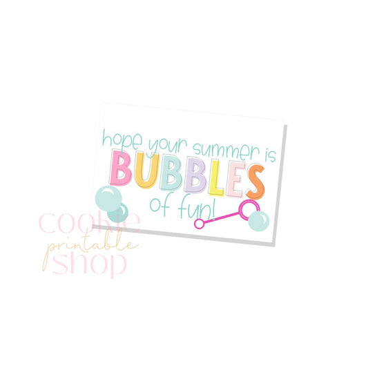 hope your summer is bubbles of fun rectangle tag - digital download