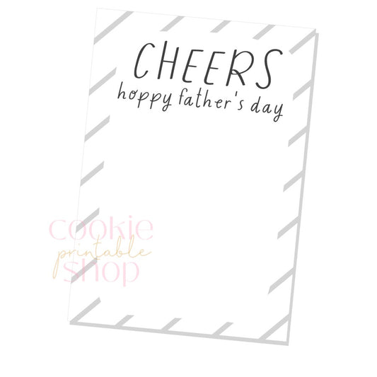 cheers hoppy father's day cookie card - digital download