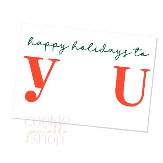 happy holidays to you cookie card - digital download
