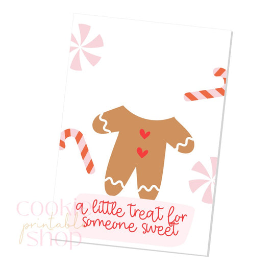 a little treat for someone sweet gingerbread cookie card - digital download