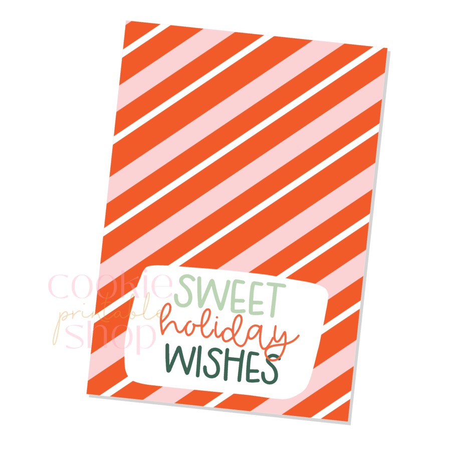 sweet holiday wishes cookie card - digital download