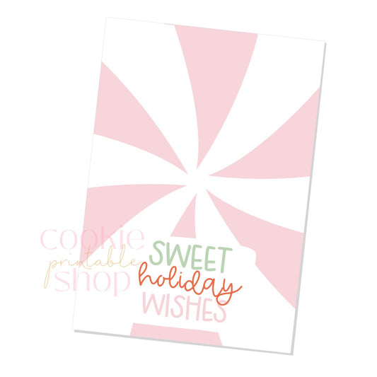 sweet holiday wishes cookie card - digital download