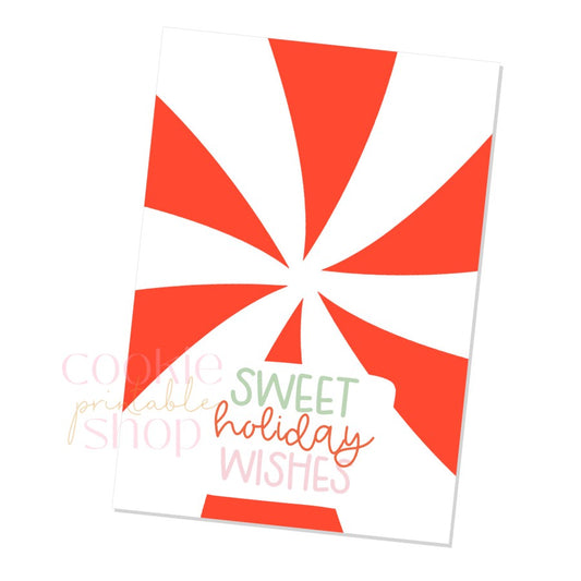 sweet holiday wishes cookie card - digital download
