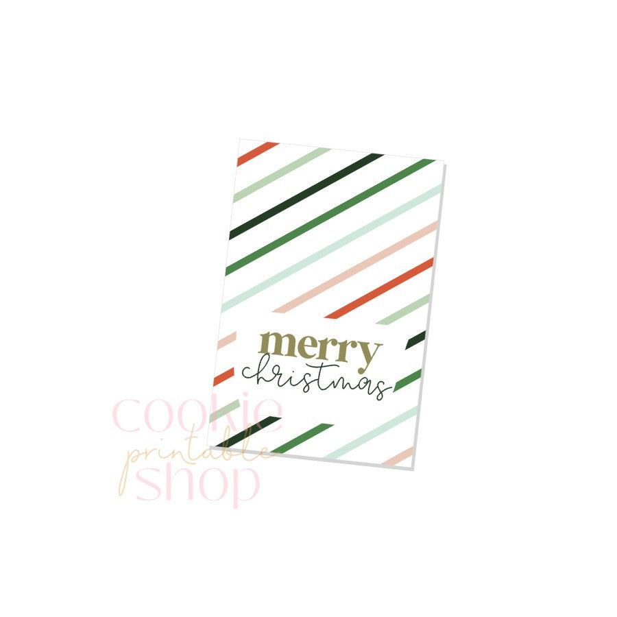 merry christmas rectangle tag - digital download