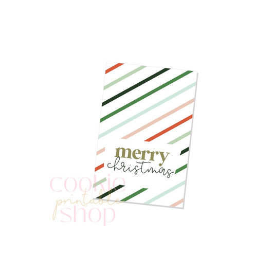 merry christmas rectangle tag - digital download