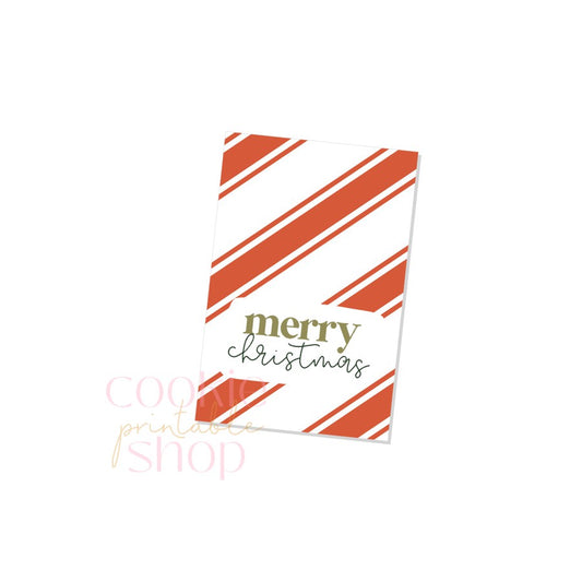 merry christmas rectangle tag - digital download