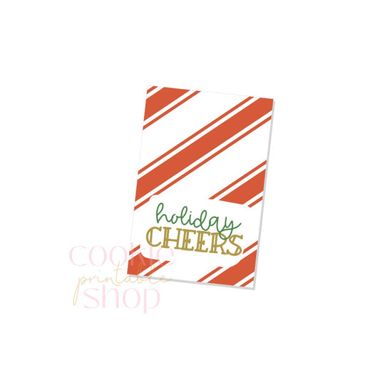 holiday cheers rectangle tag - digital download