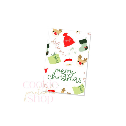 merry christmas rectangle tag - digital download