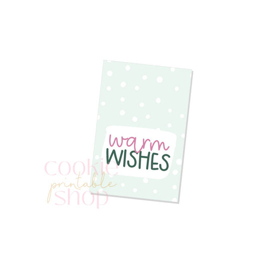 warm wishes rectangle tag - digital download