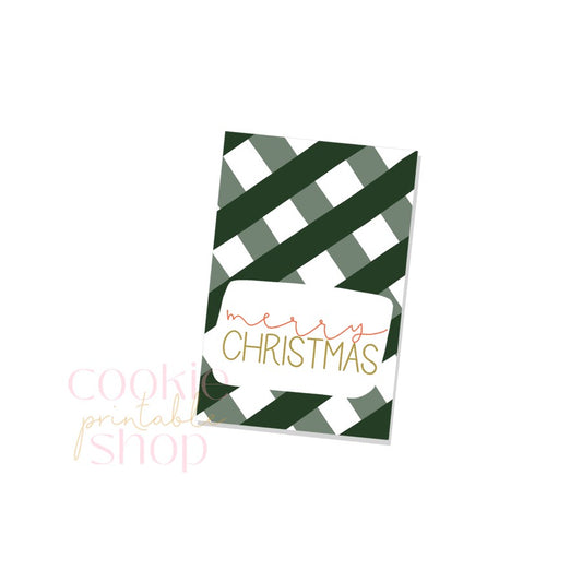 merry christmas rectangle tag - digital download