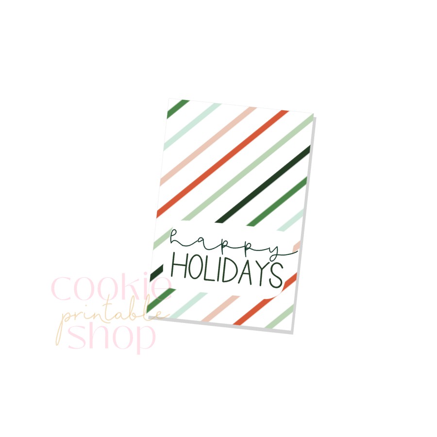 happy holidays rectangle tag - digital download