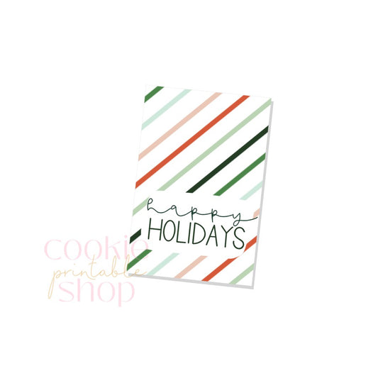 happy holidays rectangle tag - digital download