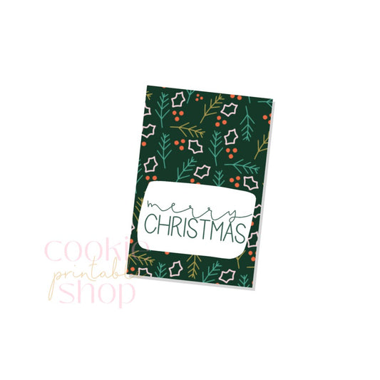 merry christmas rectangle tag - digital download