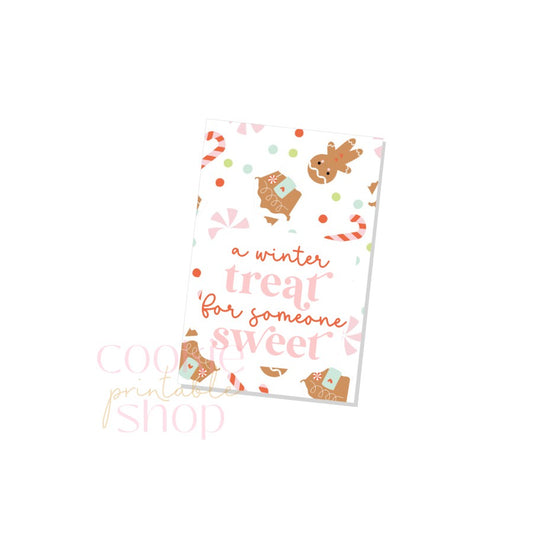 a winter treat for someone sweet rectangle tag - digital download