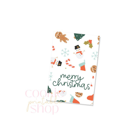 merry christmas rectangle tag - digital download