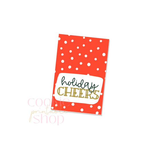 holiday cheers rectangle tag - digital download