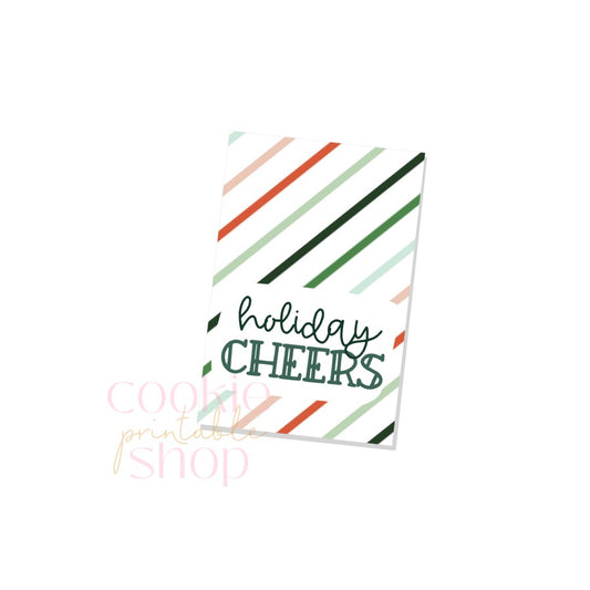holiday cheers rectangle tag - digital download
