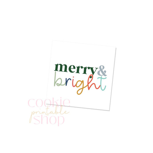 merry & bright tag - digital download