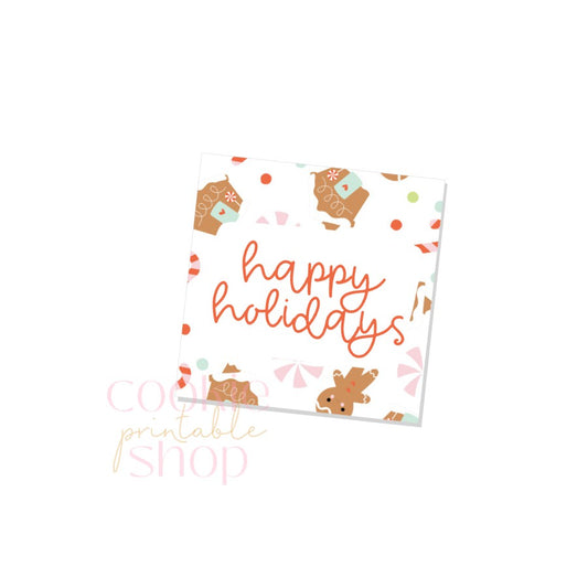happy holidays tag - digital download